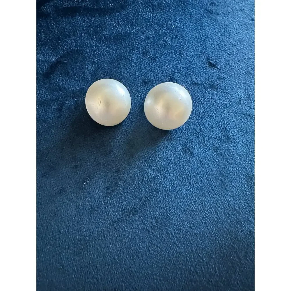 Vintage Sterling Silver‎ Earrings, Faux Pearl Clip Back Earrings